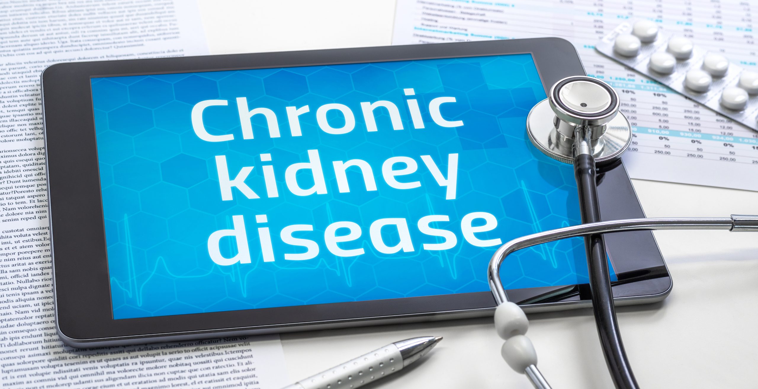 words chronic kidney disease on blue background